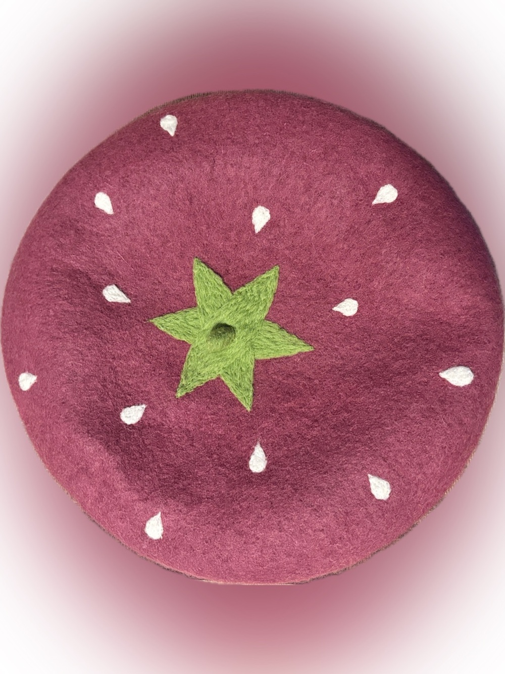 Raspberry Beret - Handmade Felted Wool French Beret Hat Made in Tasmania O/S